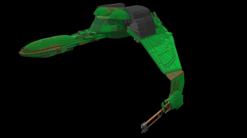 Illustration for article titled Guy Builds Intricate Star Trek Klingon Warship Using 25,000 LEGO Bricks